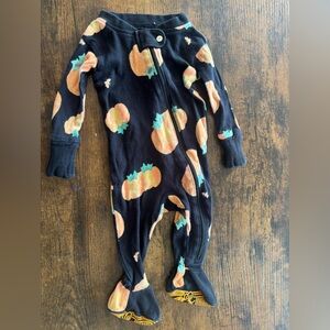 Burt's Bees Black and Orange Pumpkin Kids Footie